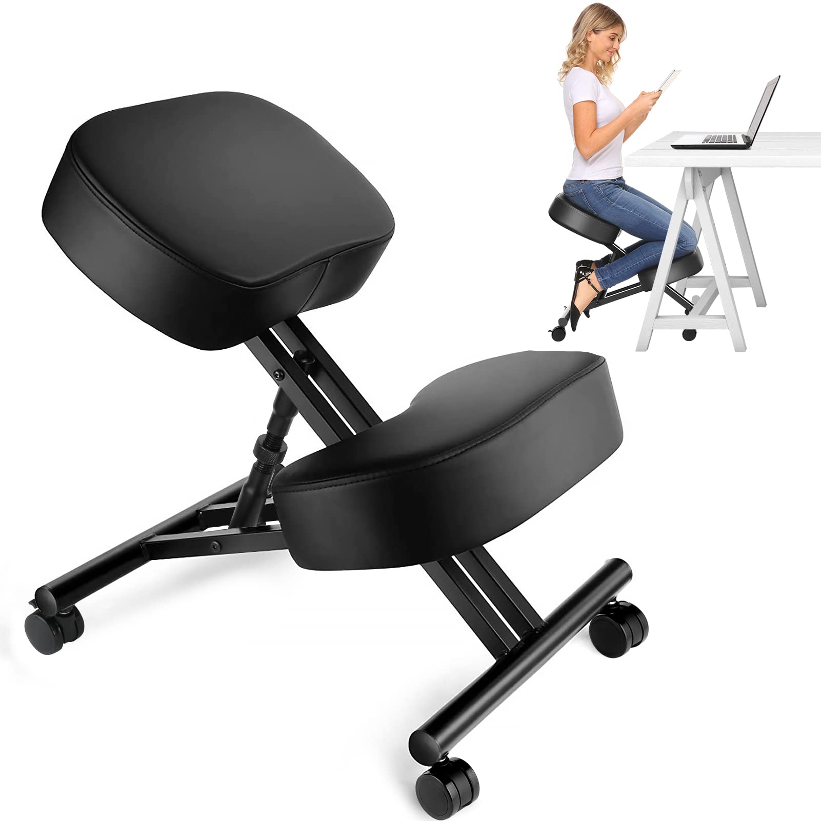 Home Improvement Usa - Sedia Ergonomica Inclinabile per Ufficio, Sgabello