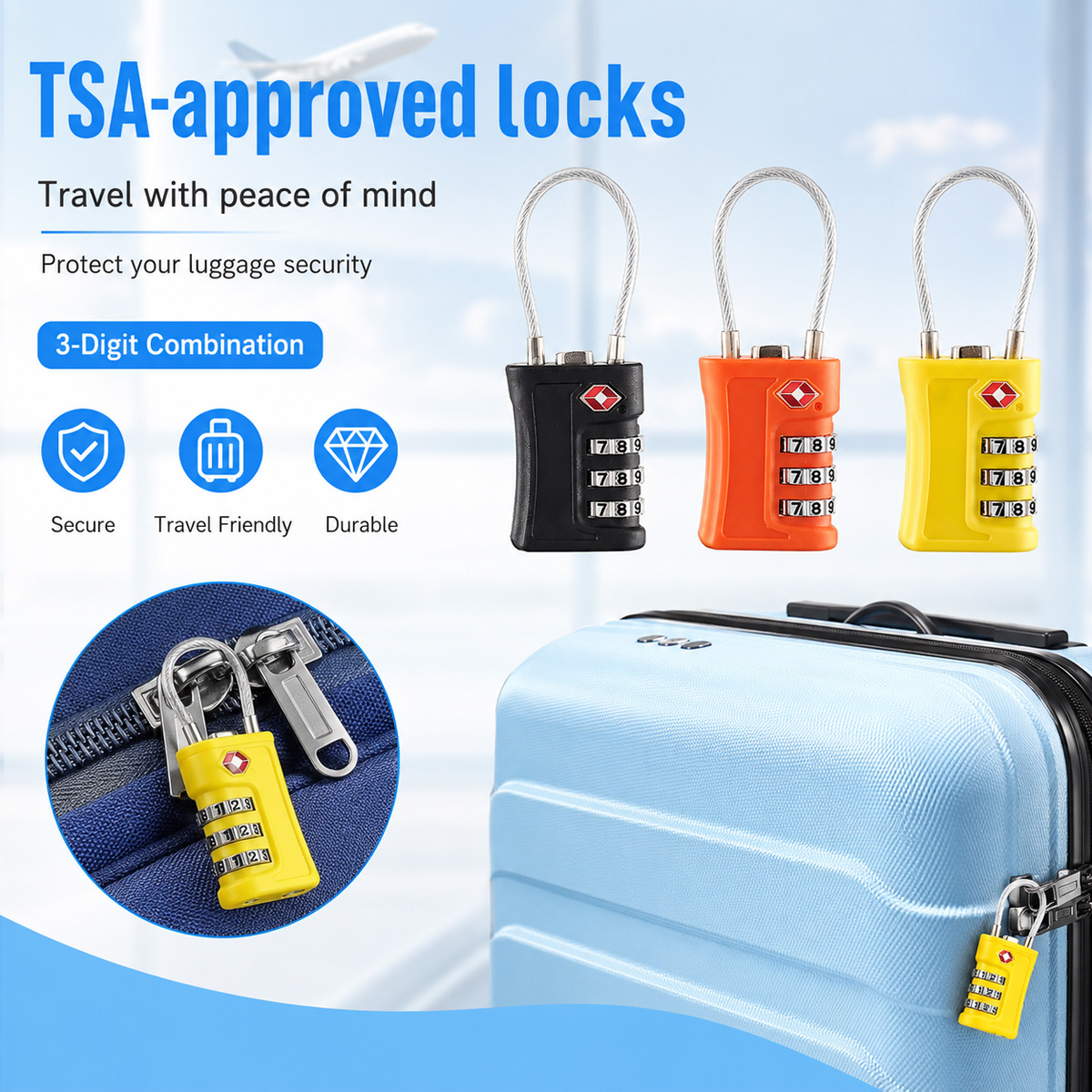 Home Improvement Hardware - Lucchetto TSA Approvato con Combinazione a