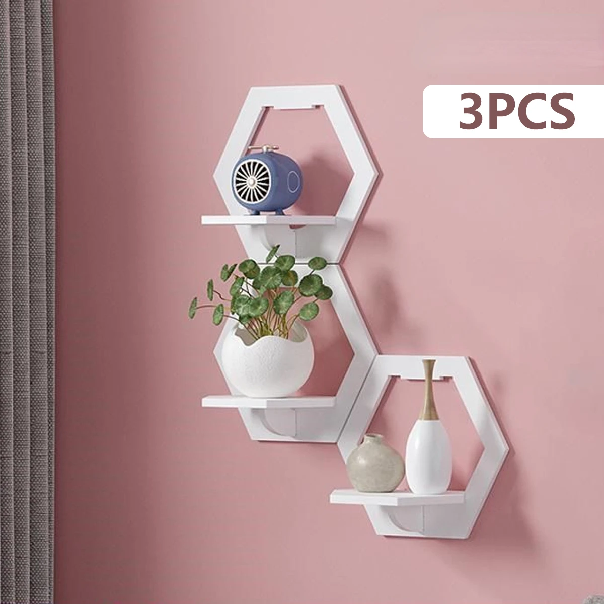 3 pezzi mensola a muro esagona - Home Improvement Tv Show recensione e prezzo